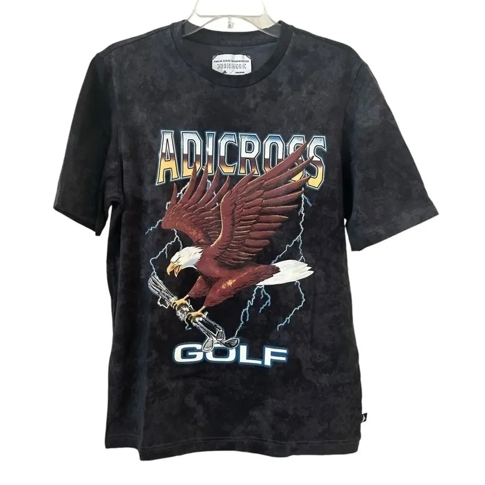 Adidas Adicross Oversized Golf Eagle Tee Shirt Black Gray Small Men’s ⛳️